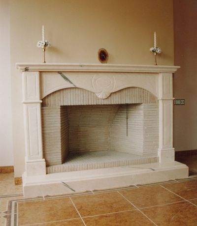 Modeled marble fireplace