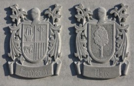Sandstone heraldic shield sculpt