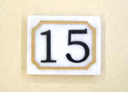 white marble house number